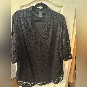 Investments Elegant Black Lace Top